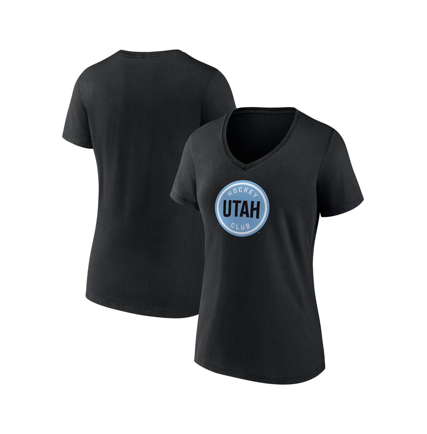 Женская футболка Fanatics Black Utah Hockey Club Draft Logo V-Neck — фото 1