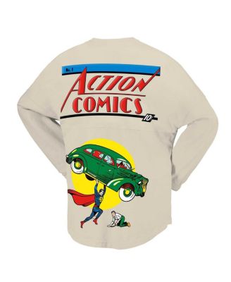 Men's and Women's Cream Superman Oversized Long Sleeve T-Shirt