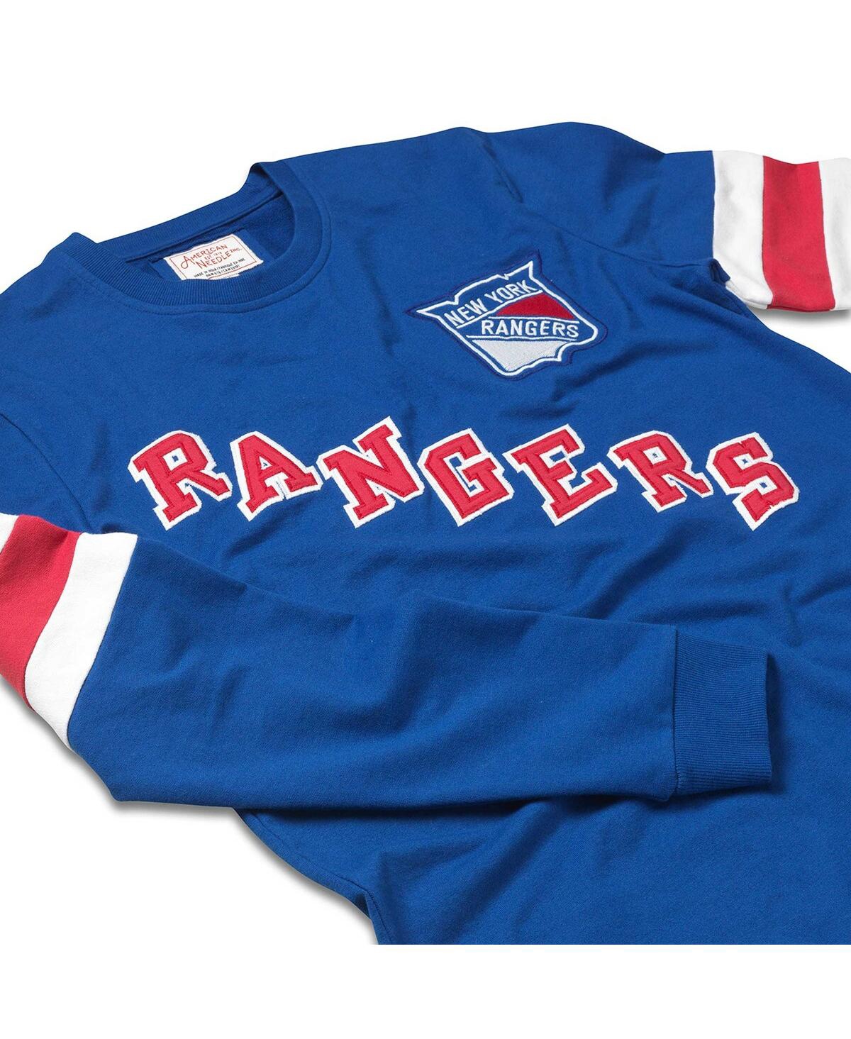 AMERICAN NEEDLE MEN'S BLUE NEW YORK RANGERS SUDBURY LONG SLEEVE T-SHIRT 