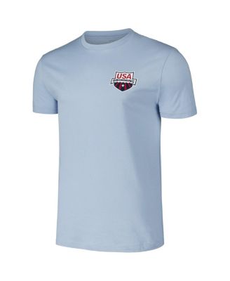 Men's and Women's Powder Blue USA Swimming Swimmer T-Shirt
