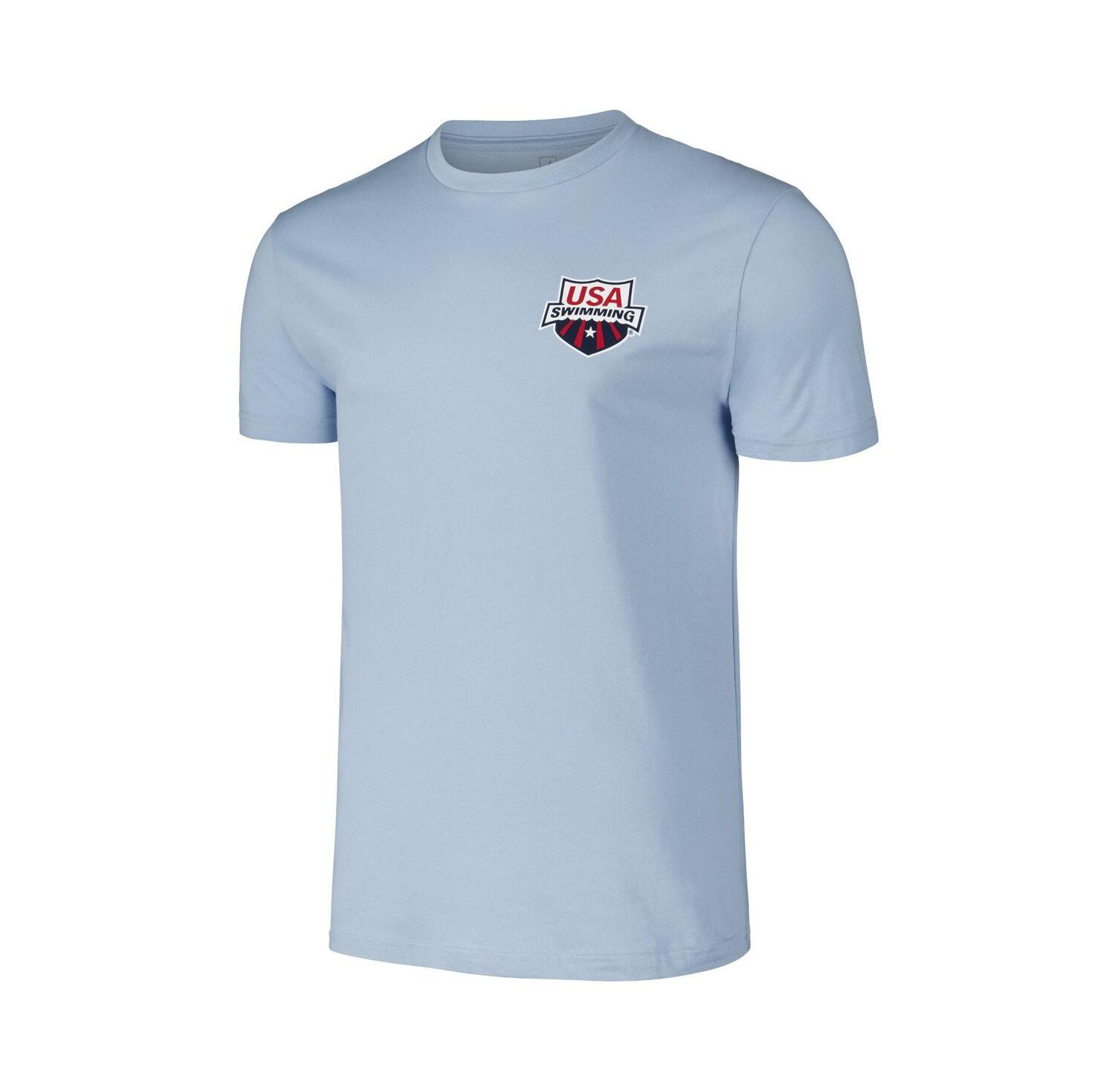 Men's and Women's Powder Blue USA Swimming Swimmer T-Shirt