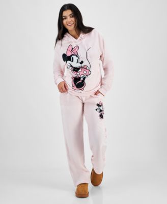 Juniors Plush Fleece Minnie Graphic Hoodie Sweatpants