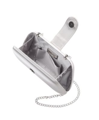 Crystal Embellished Tab Minaudiere Clutch