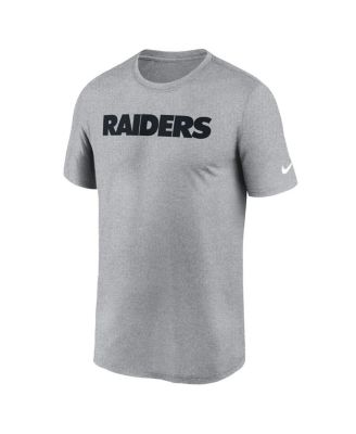 Men's Heather Gray Las Vegas Raiders Primetime Legend Wordmark Performance T-Shirt