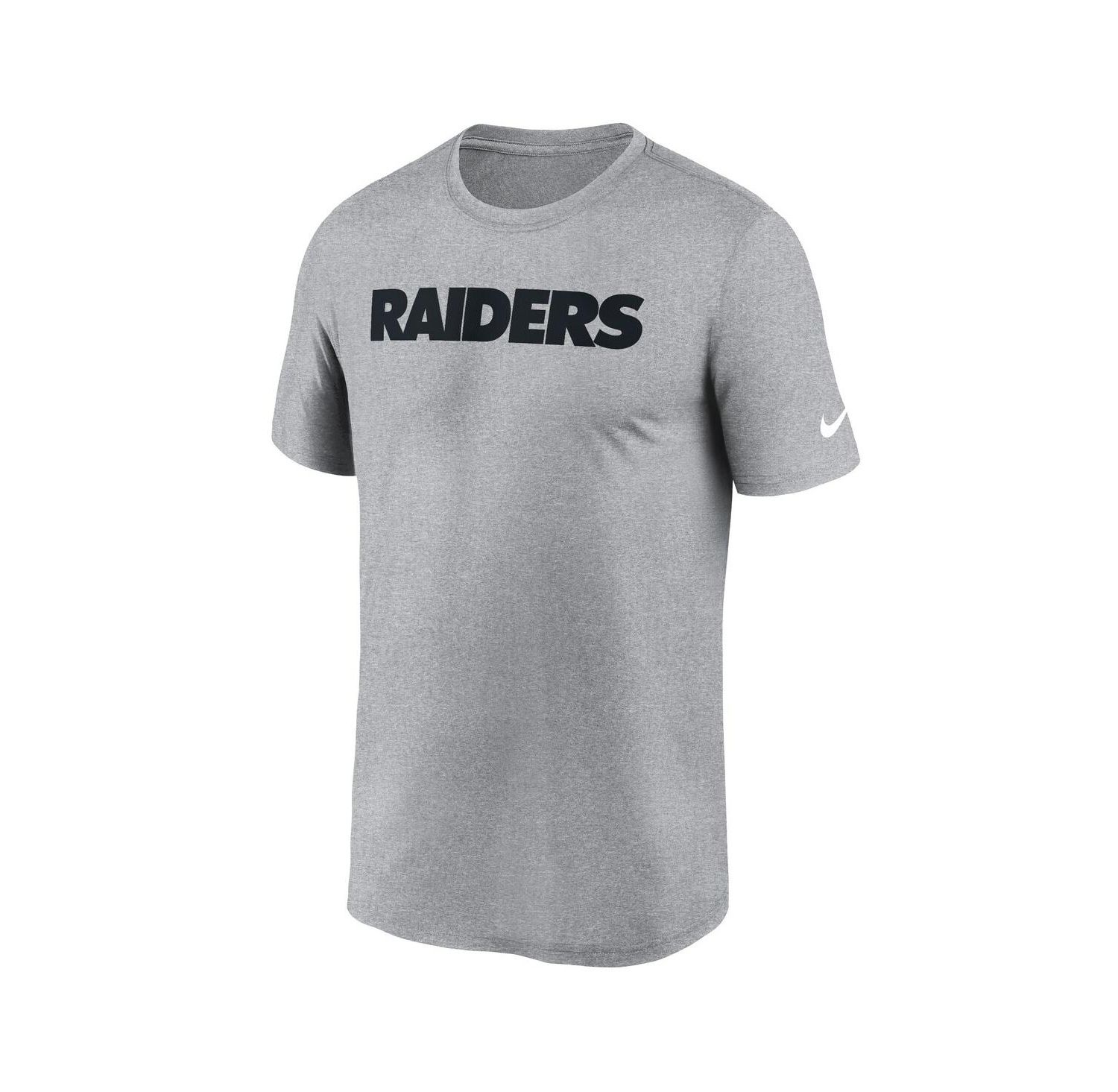 Men's Heather Gray Las Vegas Raiders Primetime Legend Wordmark Performance T-Shirt