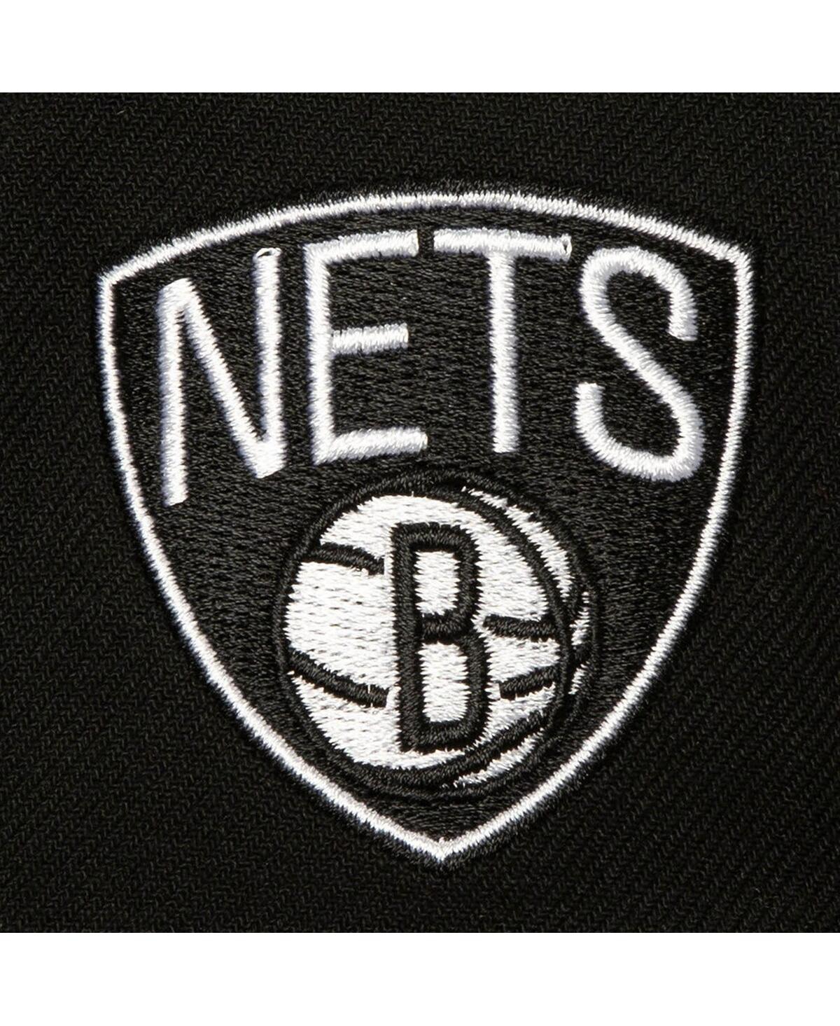 Mitchell & Ness Men's White/black Brooklyn Nets Retro Sport Colorblock Script Snapback Hat In White,black