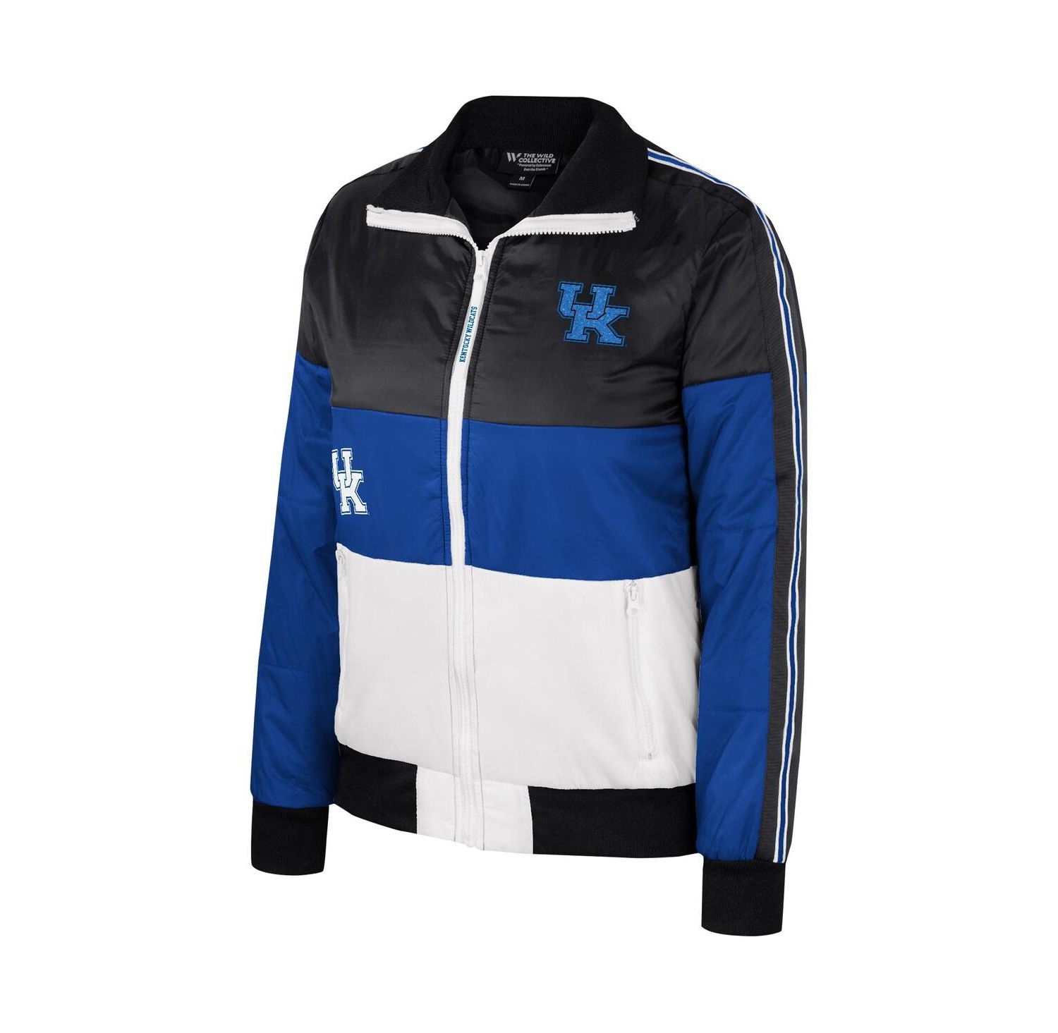 Women's Royal Kentucky Wildcats Color-Block Puffer Full-Zip Jacket