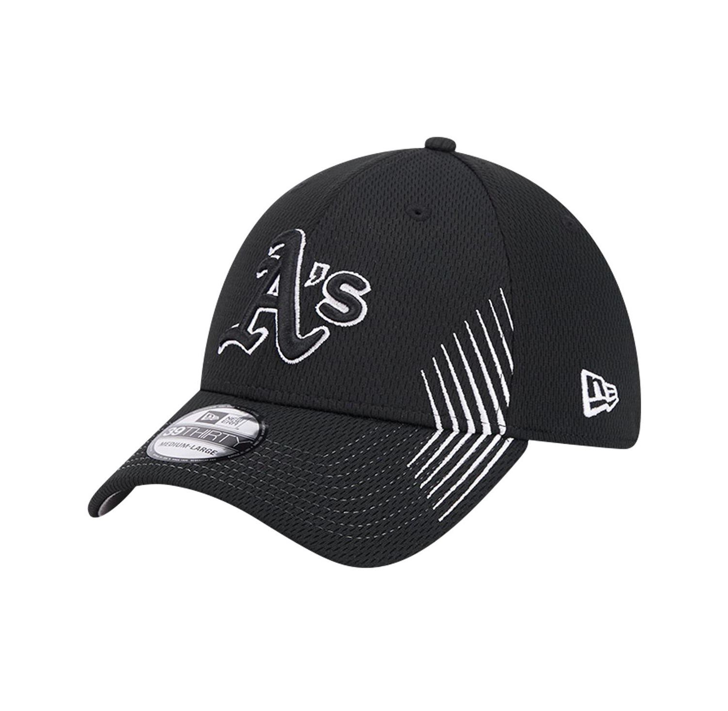 Men's Black Oakland Athletics Active Dash Mark 39THIRTY Flex Hat