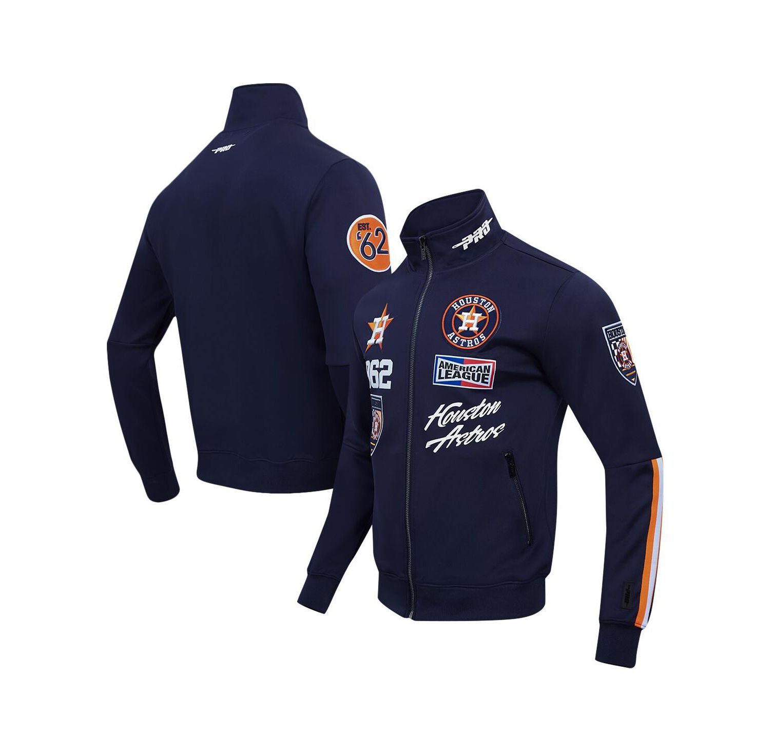 Men's Navy Houston Astros Fast Lane Full-Zip Track Jacket