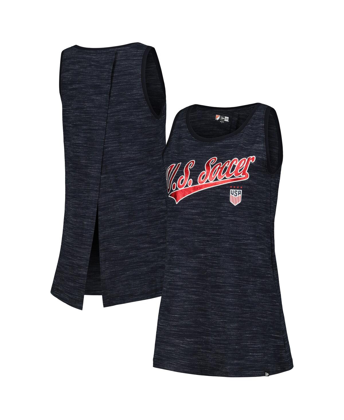 Women's by New Era Navy Uswnt Athletic Cross Back Tank Top - Navy