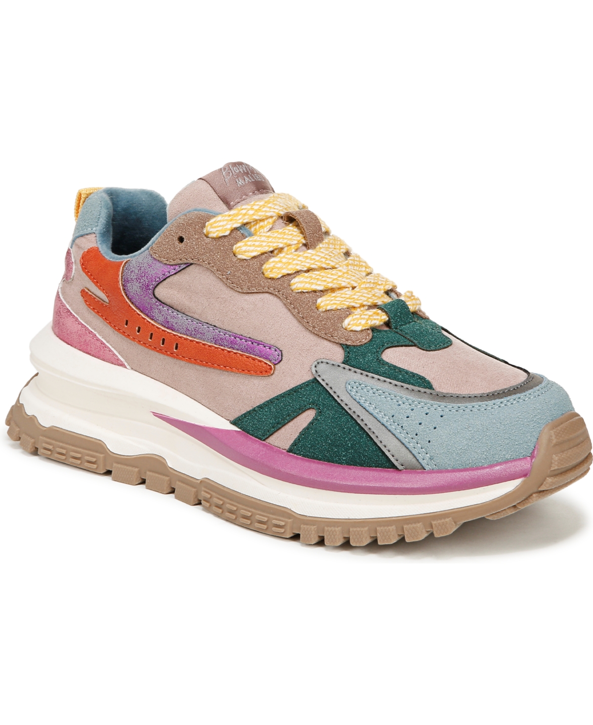 Women's Leo Lace Up Platform Sneakers - Blue/Pink Microsuede