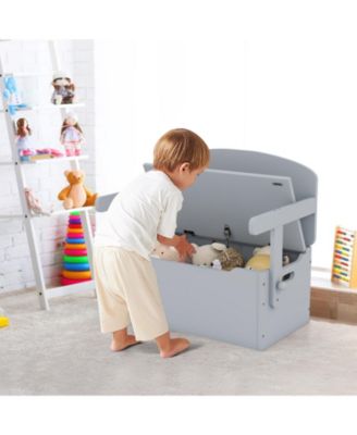 3-in-1 Kids Convertible Storage Bench Wood Activity Table and Chair Set