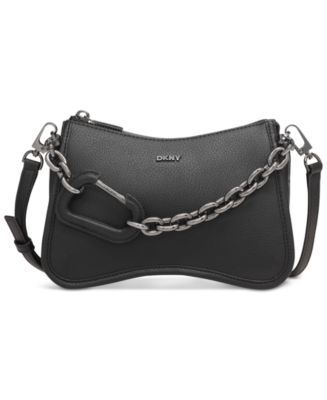 Dkny Adria Small Leather Satchel Blk gunmet