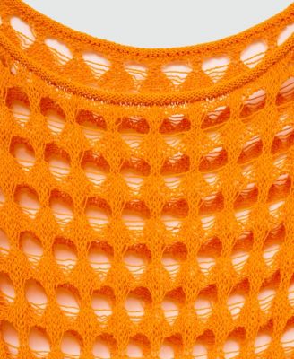 mango long openwork knitted dress Mango Women's Long Openwork Knitted Dress