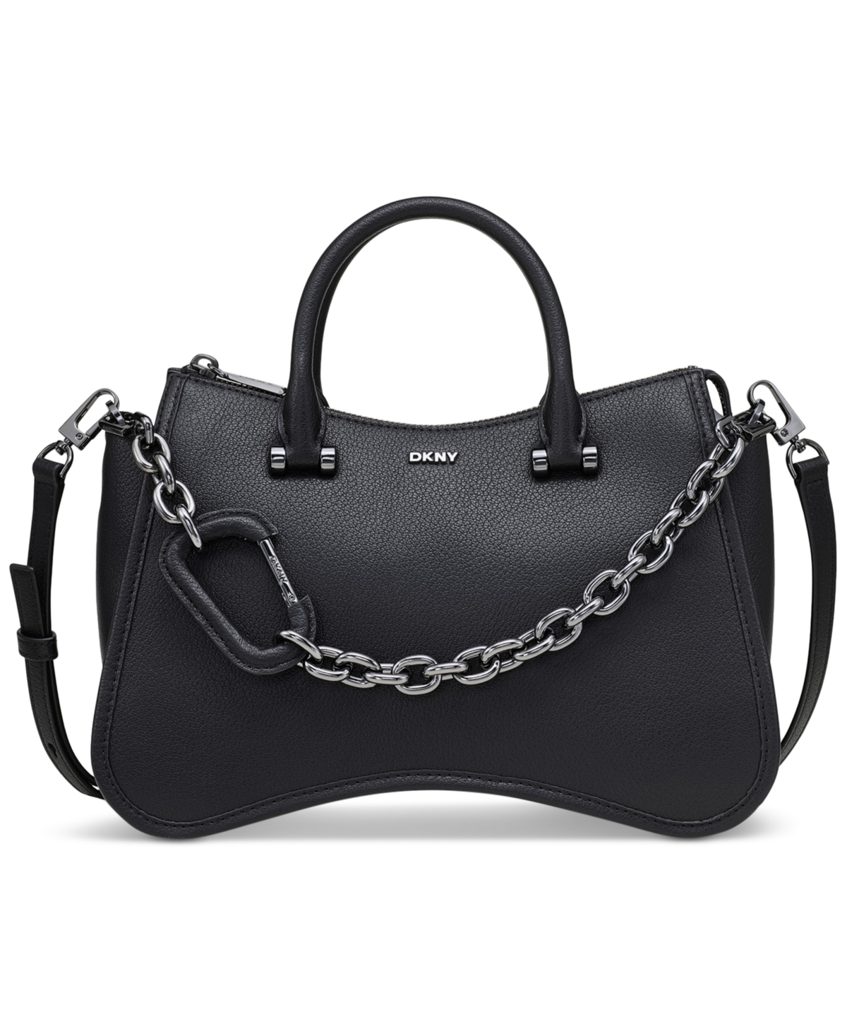 Dkny Adria Small Leather Satchel -gunmet