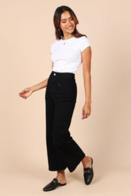Women's Georgette High Waisted Straight Leg Pants