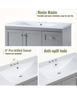 Streamdale 36" Shaker Bathroom Vanity with Sink & Soft-Close Storage
