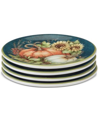 Autumn Breeze Canape Plates, Set of 4