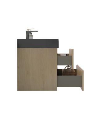 36" Natural Oak Vanity w/ Sink & Ample Storage