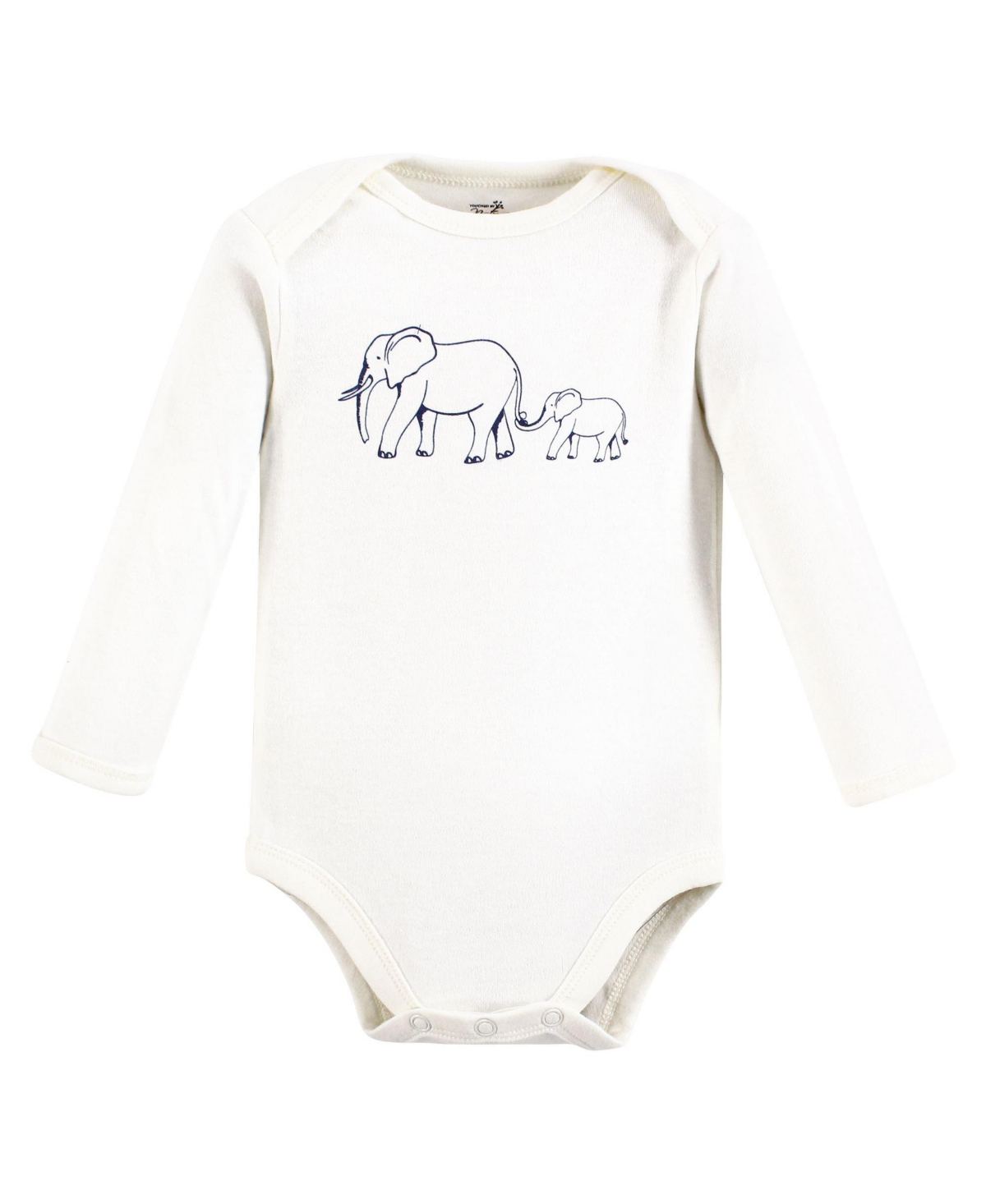 Touched by Nature Baby Boys Organic Cotton Long-Sleeve Bodysuits, - Blue peanut