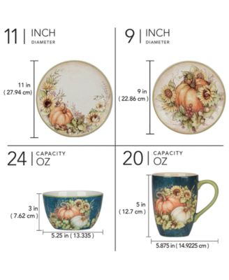 Autumn Breeze 16 Pc. Dinnerware Set, Service for 4