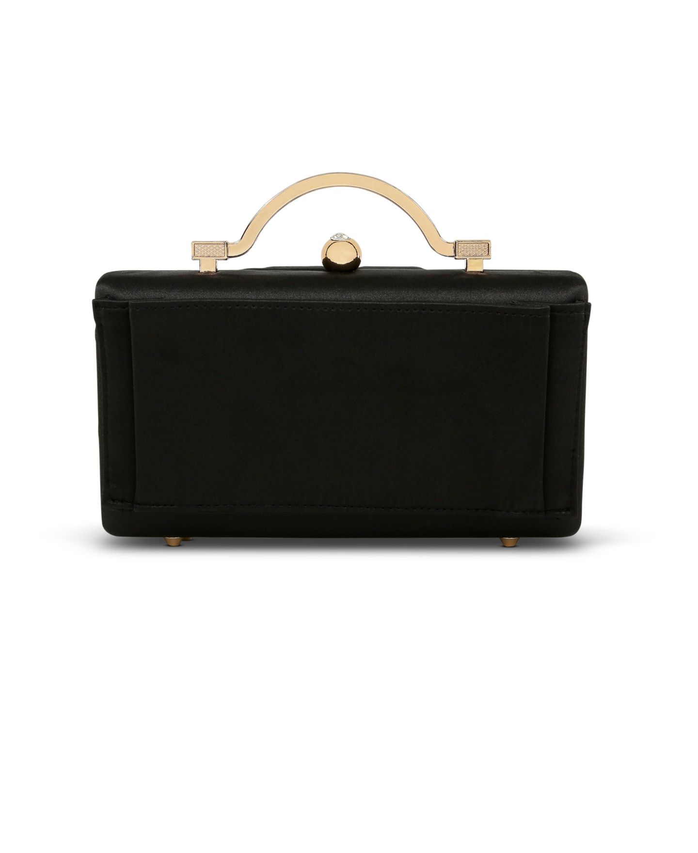 Женские клатчи Jewel Badgley Mischka Emma Satin Minaudiere with Outside Cell Phone Pocket, цвет: Чёрный — фото 2