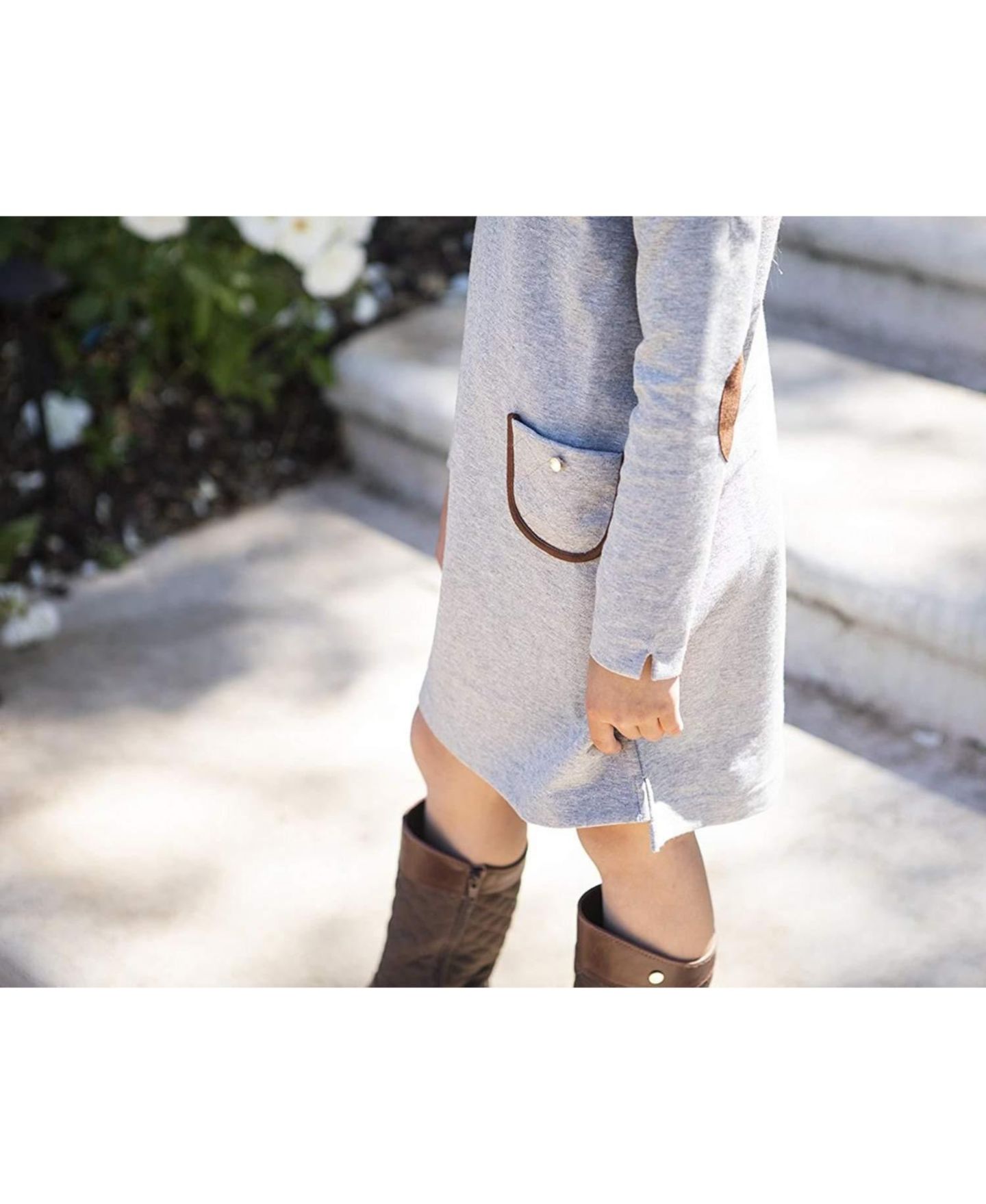 Платье Hope & Henry Quilted Ponte Riding Dress для девочек-малышей, цвет: Серый меланжевый — фото 4