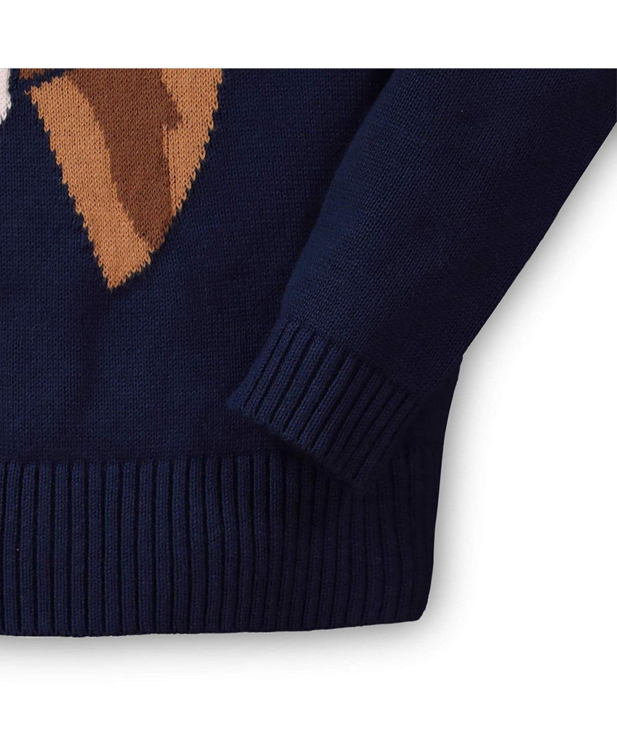 Hope & Henry Baby Girls Long Sleeve Intarsia Horse Sweater with Elbow Patches