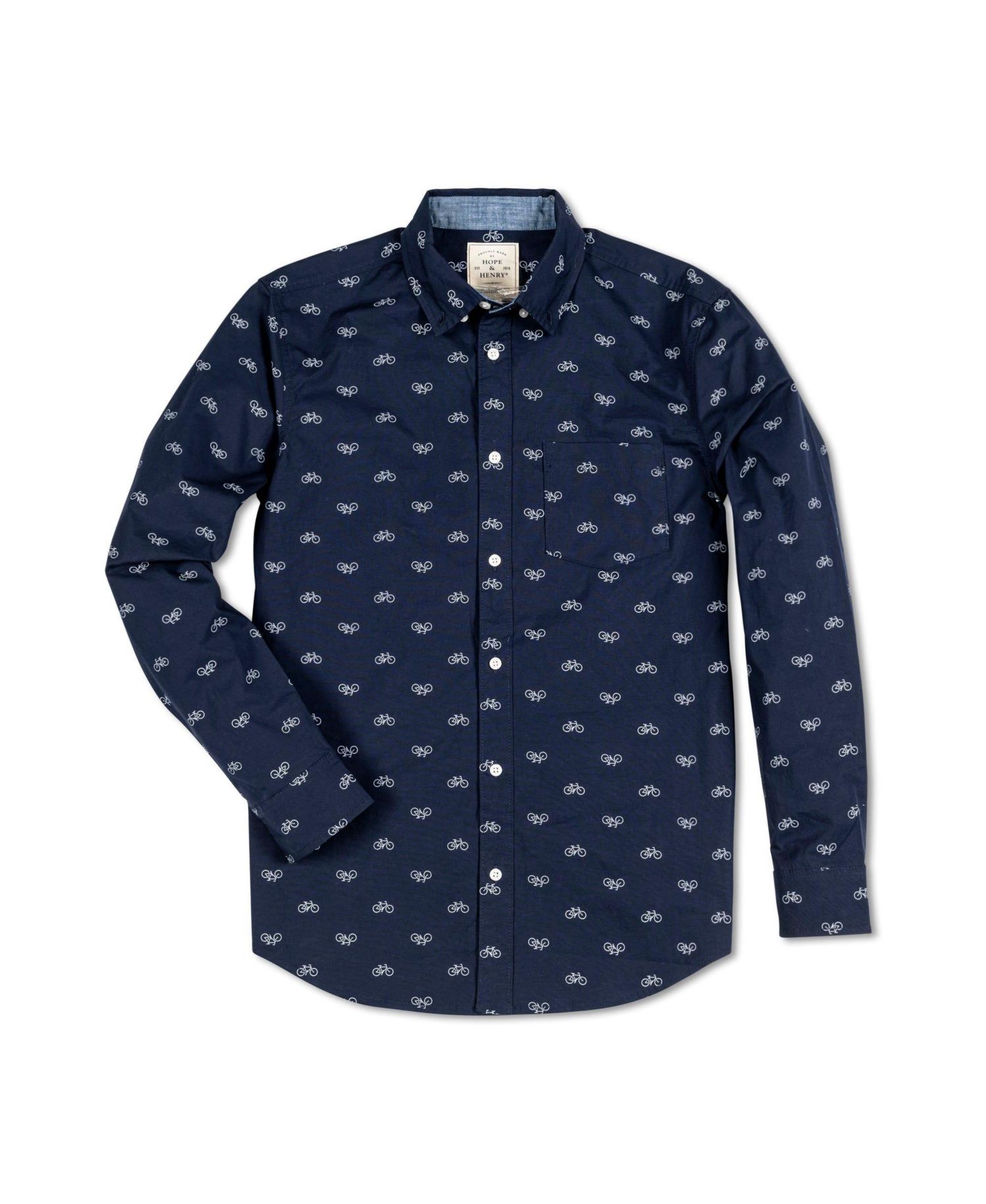 Men's Hope and Henry Organic Long Sleeve Stretch Poplin Button Down Shirt