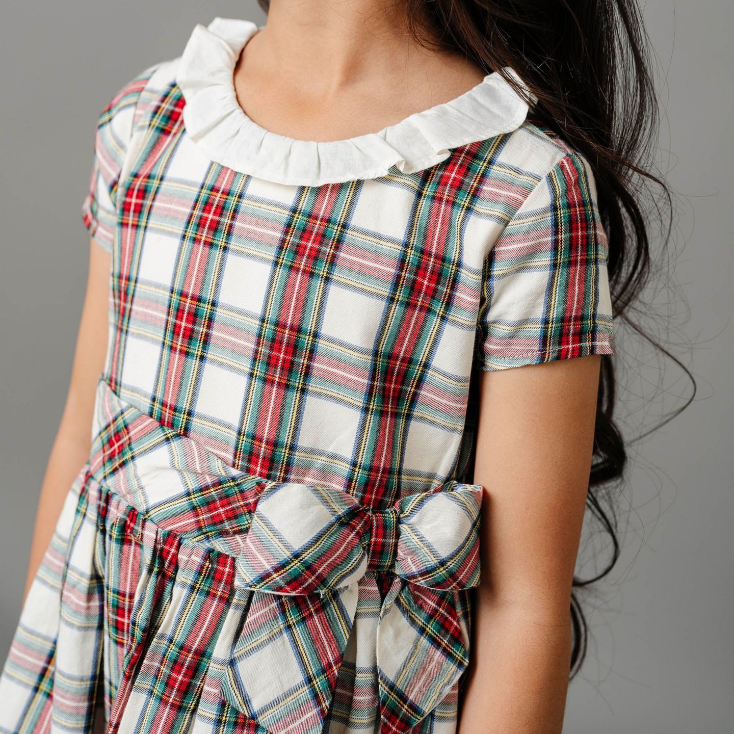 Платье Hope & Henry Short Sleeve Ruffle Collar Party Dress with Bow, Toddler Child для девочек, цвет: Слоновая кость — фото 6