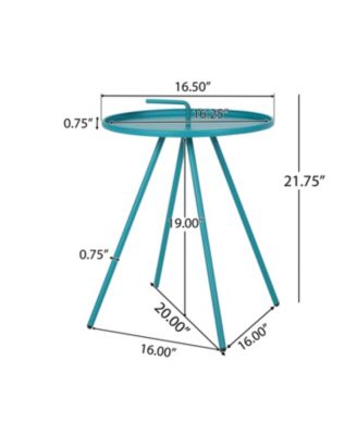 Streamdale Modern Side Table With Handle And Durable Steel Frame