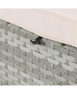 Streamdale Gray Rattan Outdoor Chaise Lounge with Adjustable Backrest