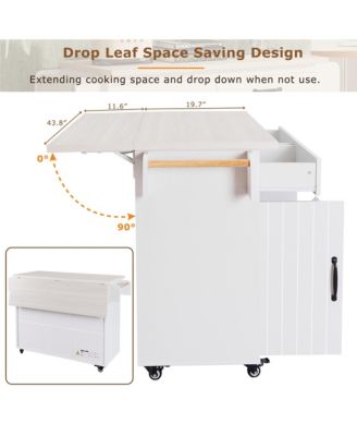 Multipurpose Kitchen Island with Tilt-Out Trash Can