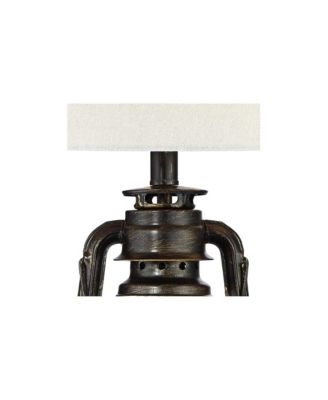 Murphy Industrial Rustic Accent Table Lamp 23" High Weathered Bronze with Table Top Dimmer Oatmeal Shade for Bedroom Living Room