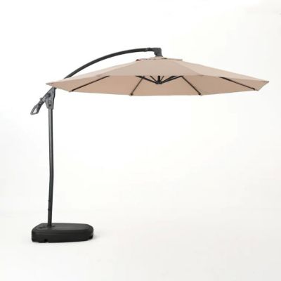 Modern Banana-Shaped Umbrella With Aluminum Frame And Resin Base