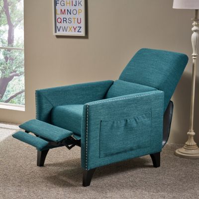 Streamdale Contemporary Push-Back Recliner With Studded Accents