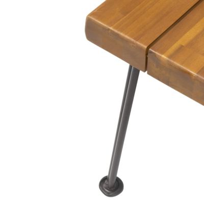 Streamdale Modern Industrial Acacia Wood Bench With Hairpin Legs