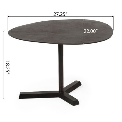 Industrial Elliptical Side Table With Raw Bronze Finish