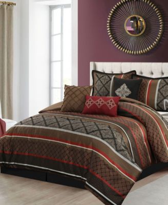 Tefia Jacquard Damask 7-Pc. Comforter Set, King