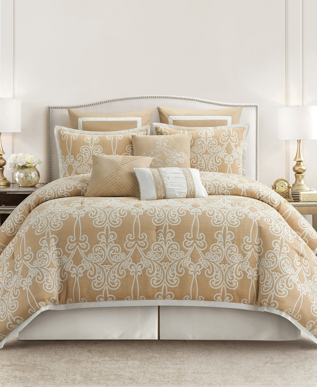 Stratford Park Djazira Damask 9-pc. Comforter Set, California King In Gold