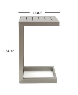 Streamdale Modern C-Shaped Patio Table In Grey