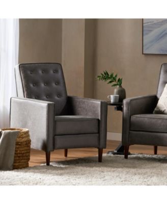 Mid-Century Modern Button-Tufted Upholstered Recliner