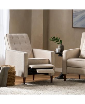 Mid-Century Modern Button-Tufted Upholstered Recliner