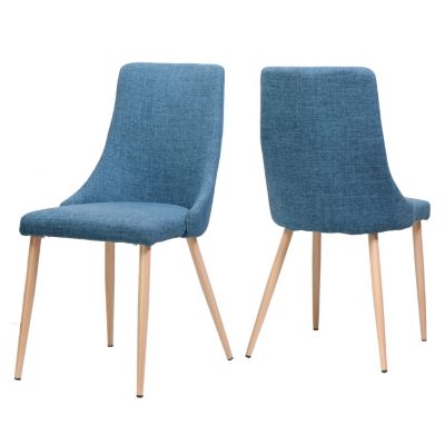 Set Of 2 Upholstered Seat Sabina Mid Century Dining Chairs