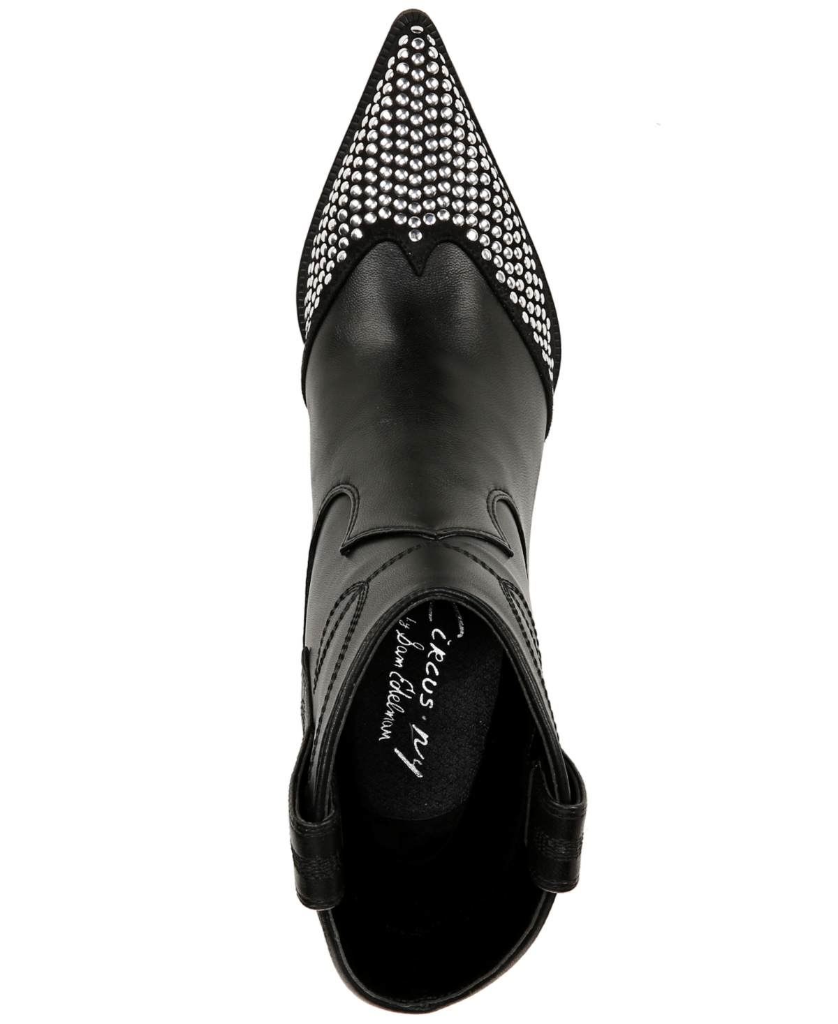 Circus Ny by Sam Edelman Women's Yolanda Metal-Studded Kitten-Heel Western Booties -Stud