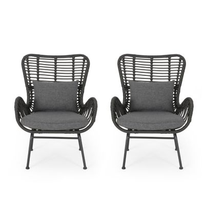 Streamdale Modern Rattan Chair With Curved Seating And Cozy Cushions