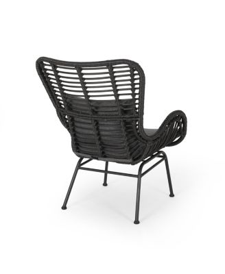 Streamdale Modern Rattan Chair With Curved Seating And Cozy Cushions