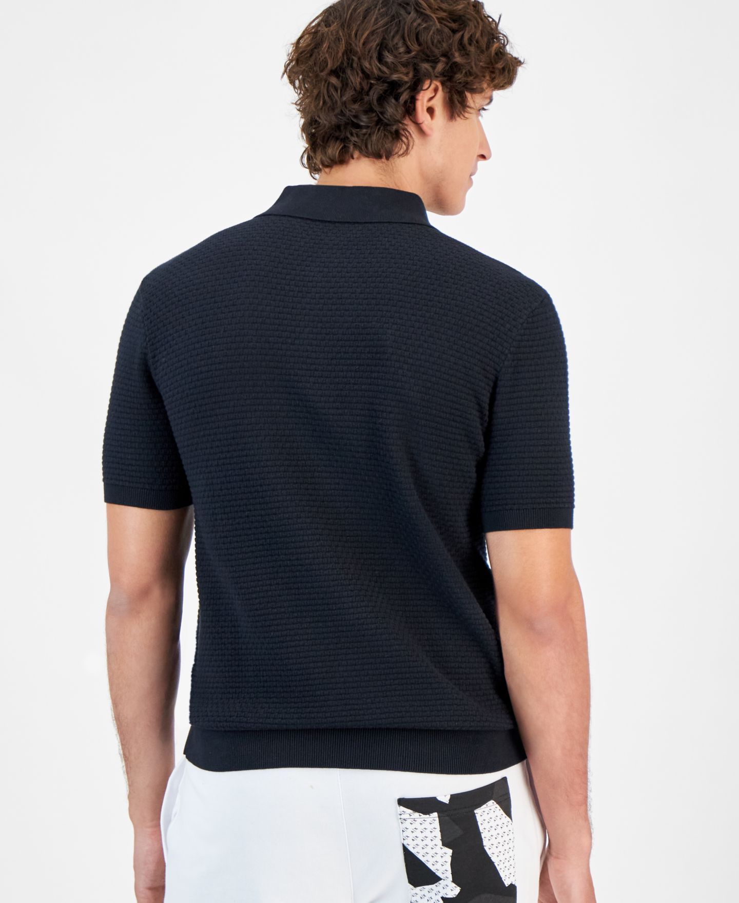 Мужское поло A|X Armani Exchange Short Sleeve Knit Polo Shirt, цвет: Тёмно-зелёный — фото 4