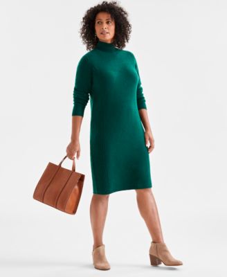 Style & Co - Women's Solid Mock-Neck Sweater Dress