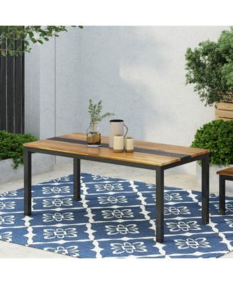 Modern Industrial Acacia Wood Dining Table